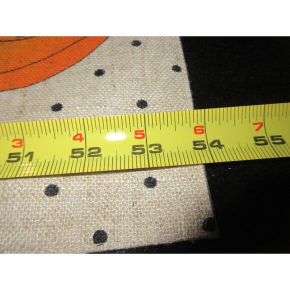 Midnight Market Happy Halloween Pumpkin Burlap Table Runner Primitive Distressed - Picture 2 of 7